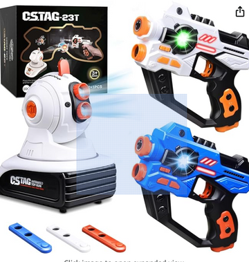 Laser Tag, 2 Lazer Toy Gun of Projector with Digital LED Score Display, Gifts for Kids, Teens, Adults, Shooting Battle Games with 3 Targets, Birthday Gift Toys for 6 7 8 9 10 11 12+Year Old Boys Girls